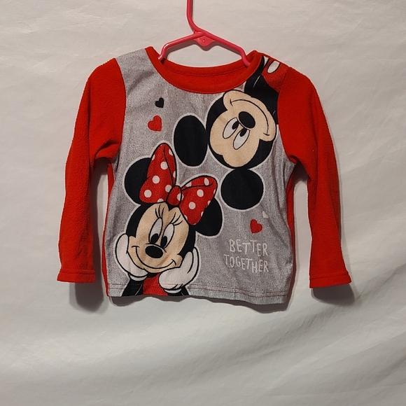 Disney Minnie Mouse Red and Gray Long Sleeve Shirt - Picture 1 of 3